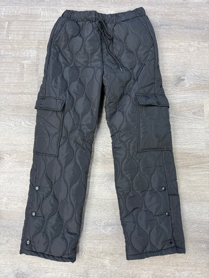 Quilted Stacked Cargo- Black