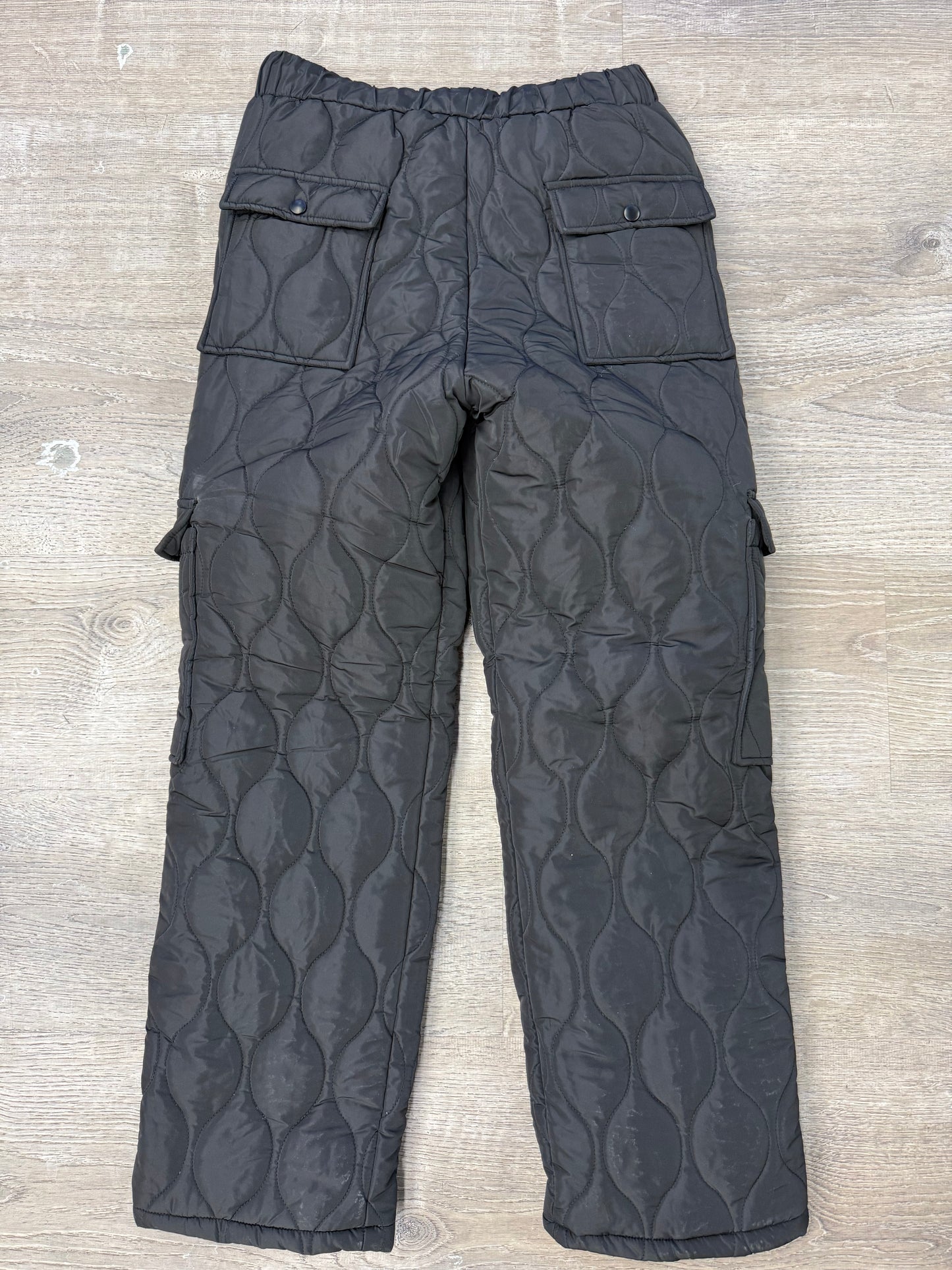 Quilted Stacked Cargo- Black