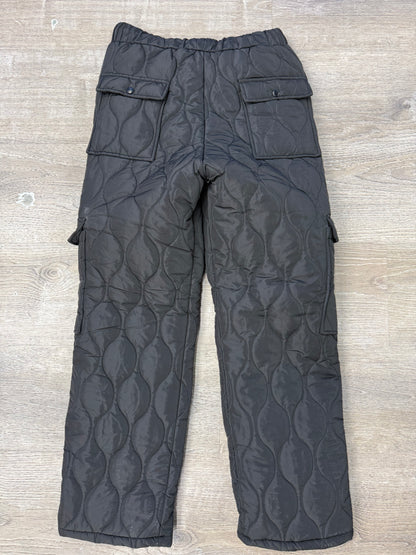 Quilted Stacked Cargo- Black
