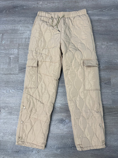 Quilted Stacked Cargo- Tan
