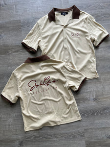 StyleGods KingPin Button up Shirt - Tan\Brown