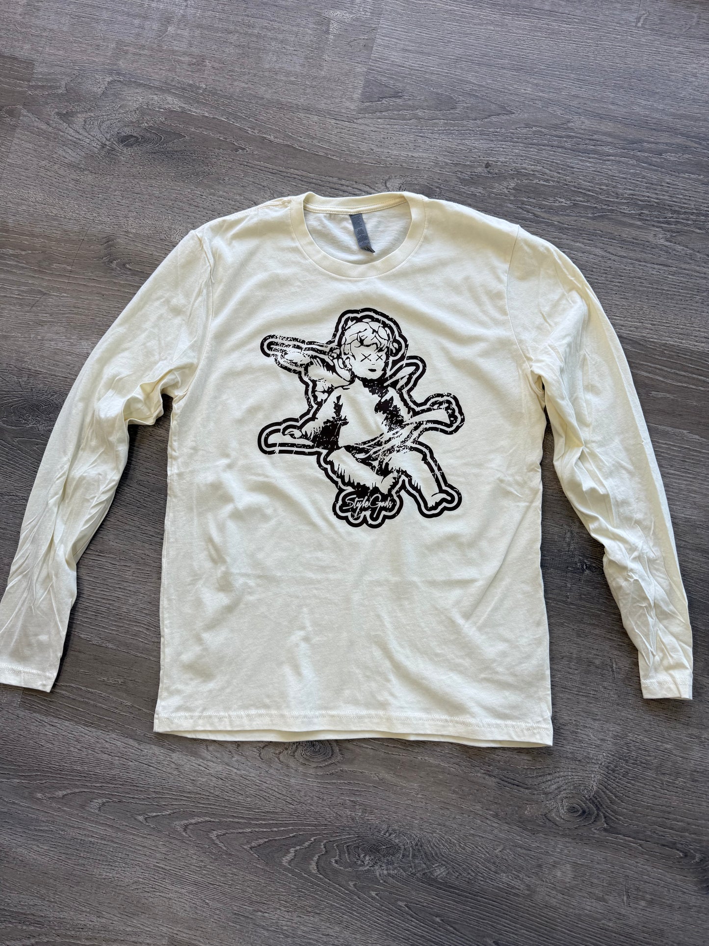 StyleGods Angel Long Sleeve T-Shirt - Tan\Brown Clearance