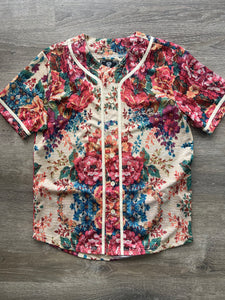 StyleGods Floral Button Up Jersey - Multi Color