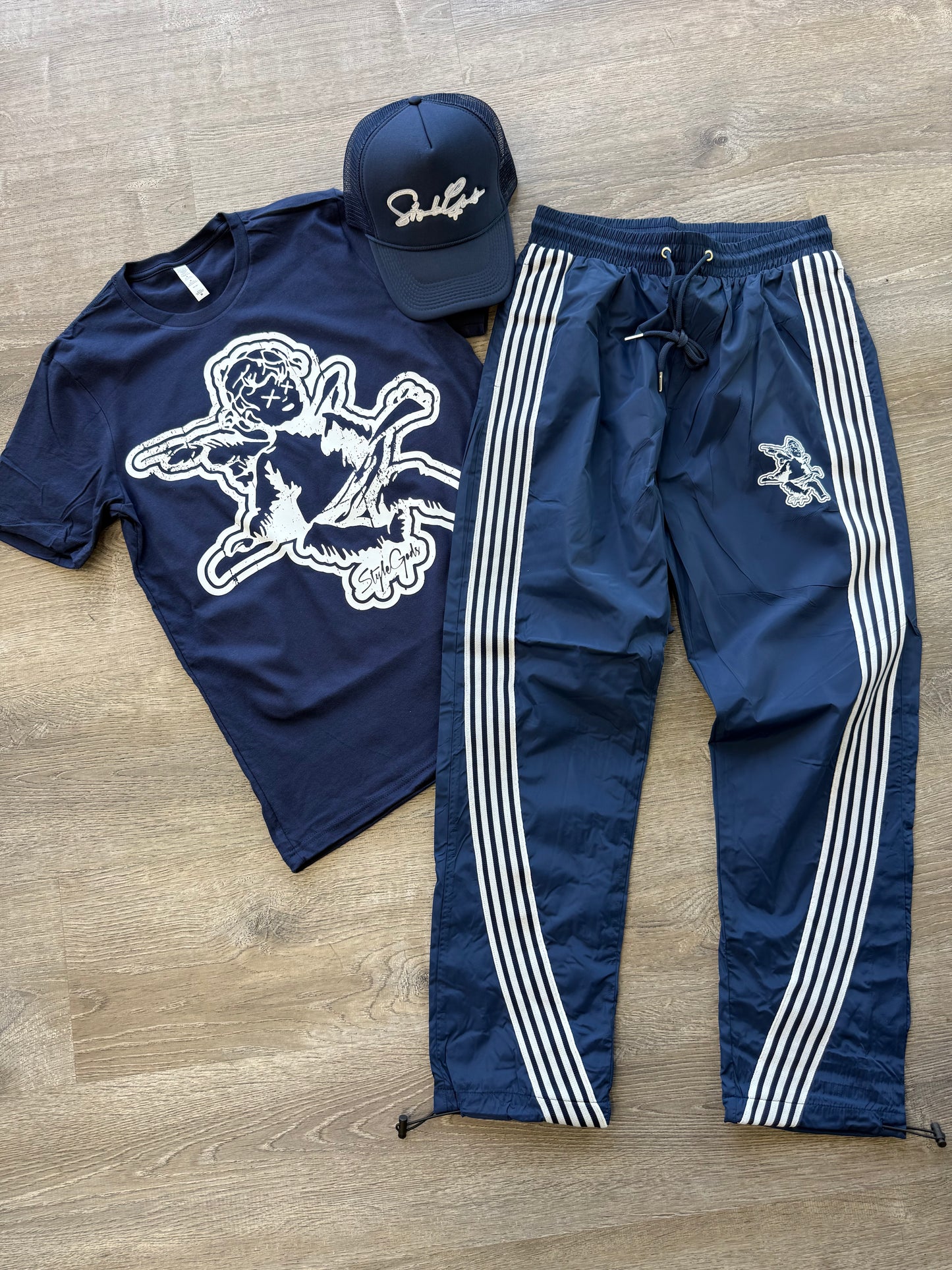 StyleGods Angel Nylon Joggers-Navy