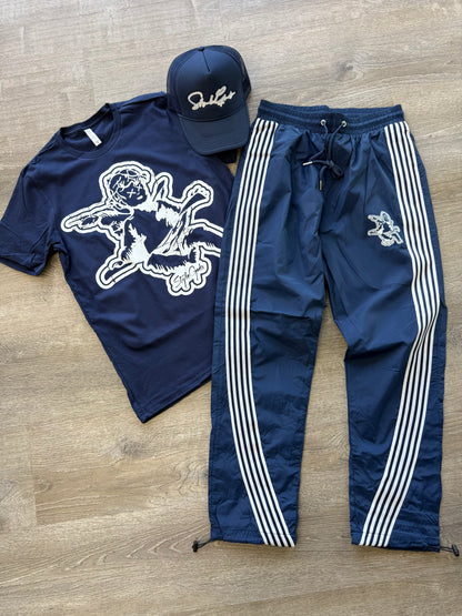 StyleGods Angel Nylon Joggers-Navy