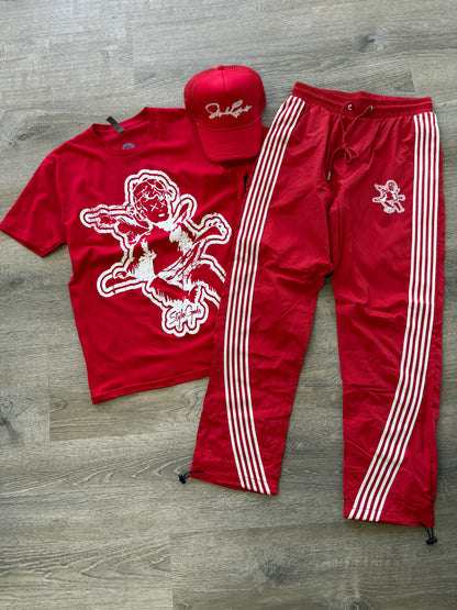 StyleGods Angel Nylon Joggers- Red