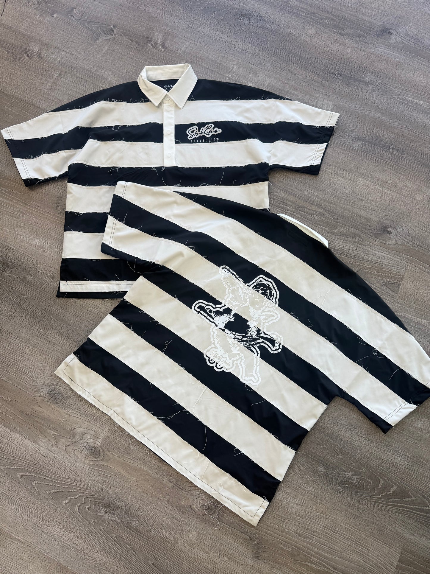 StyleGods Crop Polo -  Black\Off White