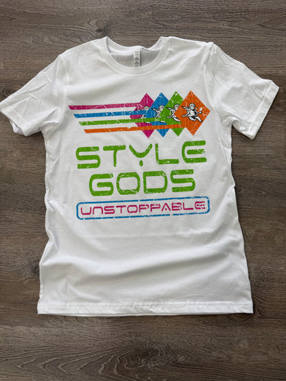 StyleGods Multi Angel T Shirt - white\neon