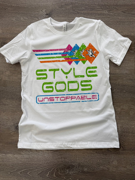 StyleGods Multi Angel T Shirt - white\neon