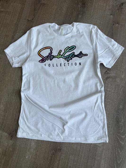 StyleGods Crayon Signature Script Shirt - white clearance