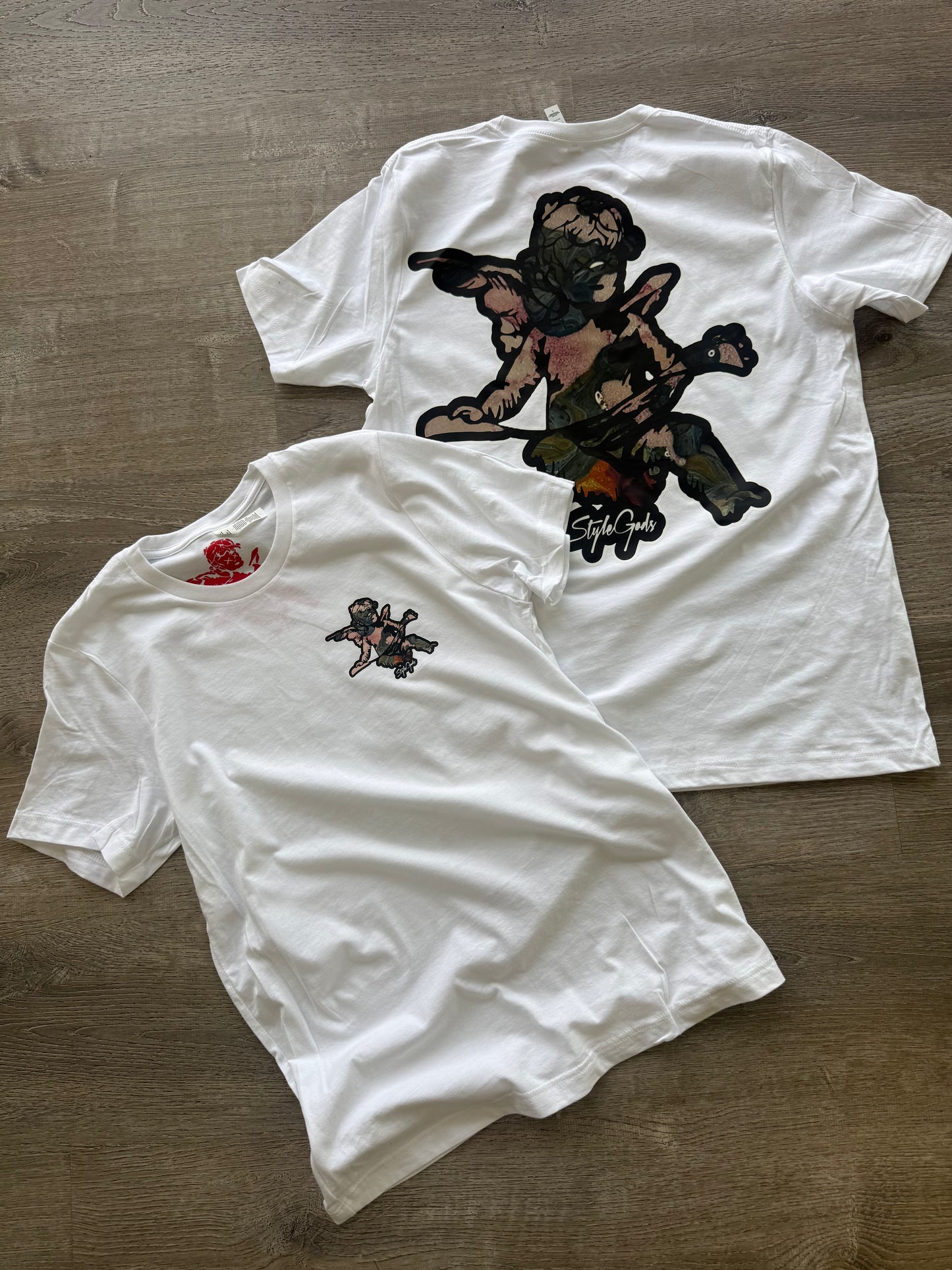 StyleGods Angel T Shirt White\Pink