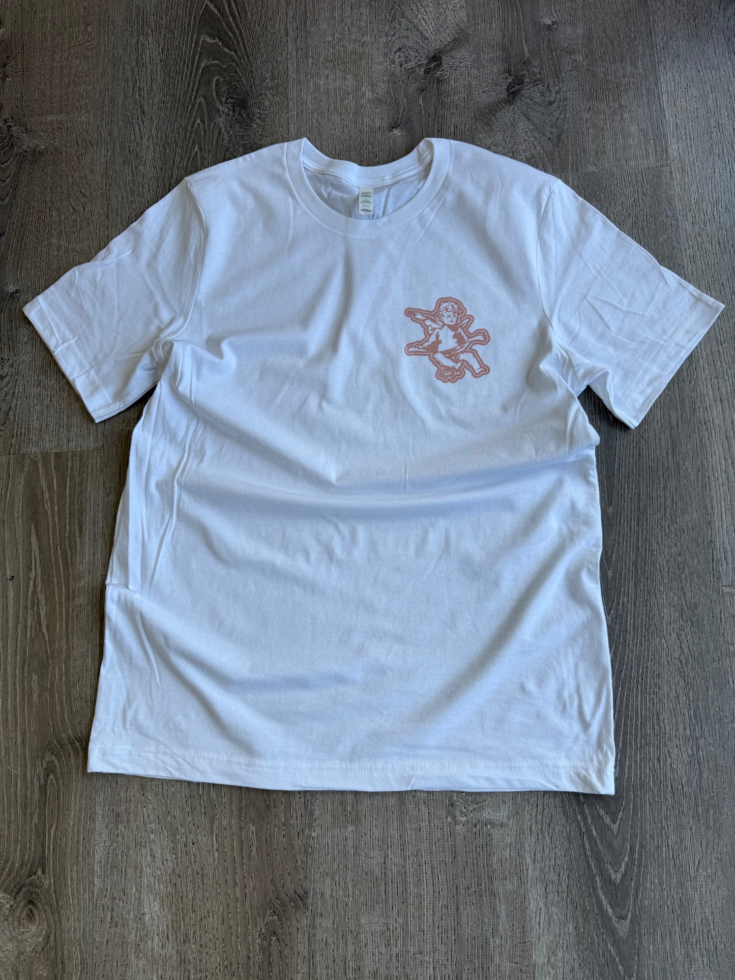 StyleGod Pink Angel Shirt - White clearance