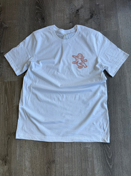 StyleGod Pink Angel Shirt - White clearance