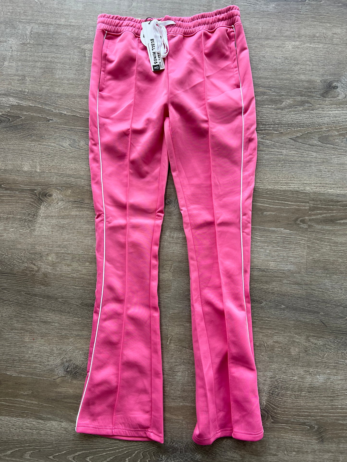 Rebel Minds STACKED Track Pants- Pink