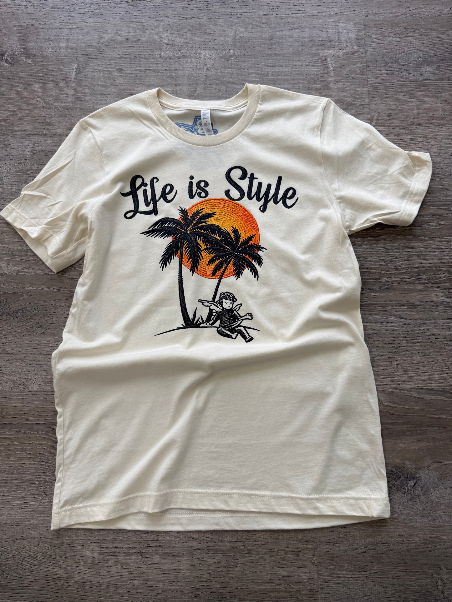 StyleGods Life is Style T Shirt -Tan