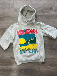 StyleGods New Money Hoodie - Grey/Gold/White/Red
