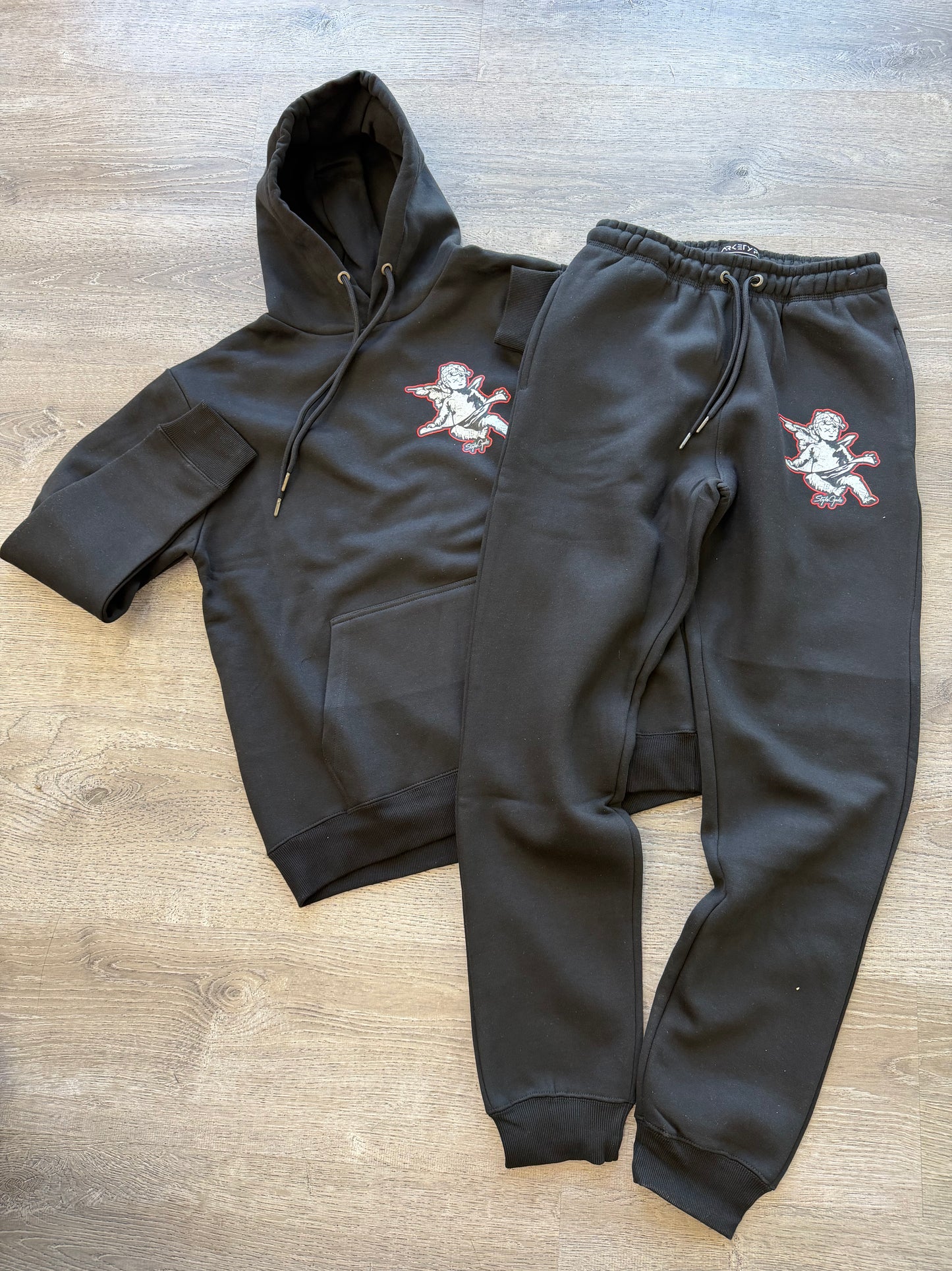 StyleGods Pullover Jogging Suit Black/Grey/Red