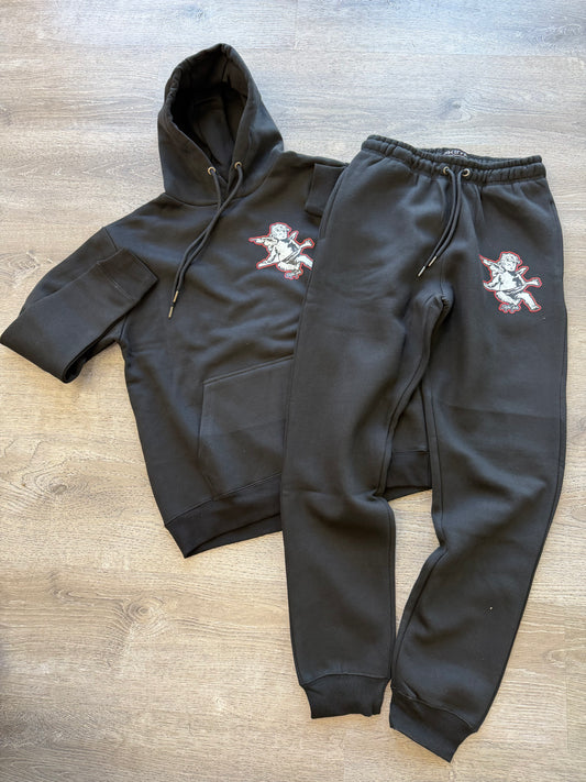 StyleGods Pullover Jogging Suit Black/Grey/Red