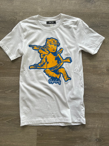StyleGods Distressed Angel - White/Gold/Royal