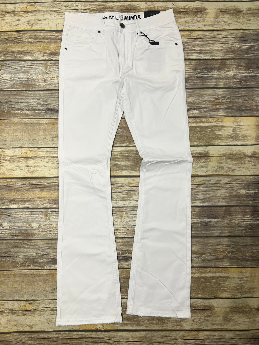 Rebel Minds - Rip and Repair Denim STACKED FIT 100-660 White