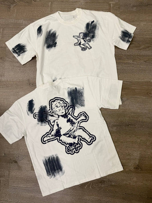 StyleGods Style is of The Heart  T Shirt  - White\Navy