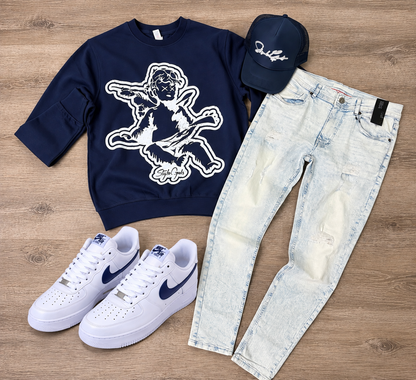 StyleGods Jumbo Angel Crewneck Navy