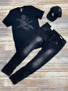 StyleGods Angel Tee - Black/Black