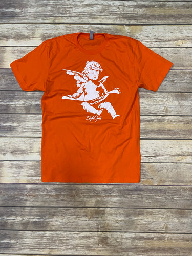 StyleGods Angel T Shirt Orange/White