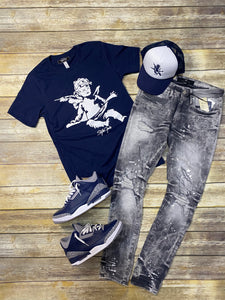 StyleGods Angel T Shirt Navy/White